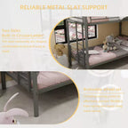 Bellemave Lit superposé en métal jumeau sur jumeau pour enfants, cadre en acier robuste avec échelle et garde-corps, convertible en 2 lits, pas besoin de sommier tapissier