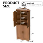 MAYEERTY Meubles de rangement utilitaires modernes à 4 portes Rangement efficace pour salon, salle à manger, chambre à coucher Beige Lot de 2