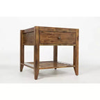 Jofran, table d'appoint carrée en bois massif Beacon Street Modern Essential