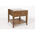 Jofran, table d'appoint carrée en bois massif Beacon Street Modern Essential