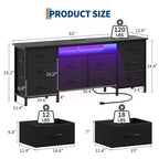 Meuble TV pour téléviseurs de 65, 70, 75 pouces, commode longue à 10 tiroirs avec prises de courant, meuble TV de 63 pouces avec tiroirs de rangement