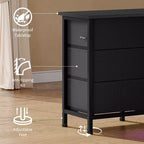 Meuble TV pour téléviseurs de 65, 70, 75 pouces, commode longue à 10 tiroirs avec prises de courant, meuble TV de 63 pouces avec tiroirs de rangement