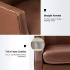 Chaise de bureau Gonzalo en cuir véritable avec dossier haut|ARTFUL LIVING DESIGNS