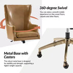 Chaise de bureau Gonzalo en cuir véritable avec dossier haut|ARTFUL LIVING DESIGNS