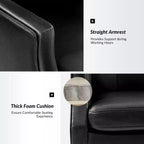 Chaise de bureau Gonzalo en cuir véritable avec dossier haut|ARTFUL LIVING DESIGNS
