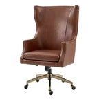 Chaise de bureau Gonzalo en cuir véritable avec dossier haut|ARTFUL LIVING DESIGNS