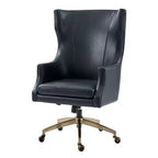 Chaise de bureau Gonzalo en cuir véritable avec dossier haut|ARTFUL LIVING DESIGNS