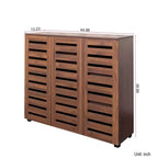 Meuble de rangement pour chaussures à 5 niveaux Homy Casa avec étagères réglables et portes à lattes pour entrée, noyer