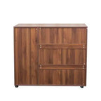 Meuble de rangement pour chaussures à 5 niveaux Homy Casa avec étagères réglables et portes à lattes pour entrée, noyer