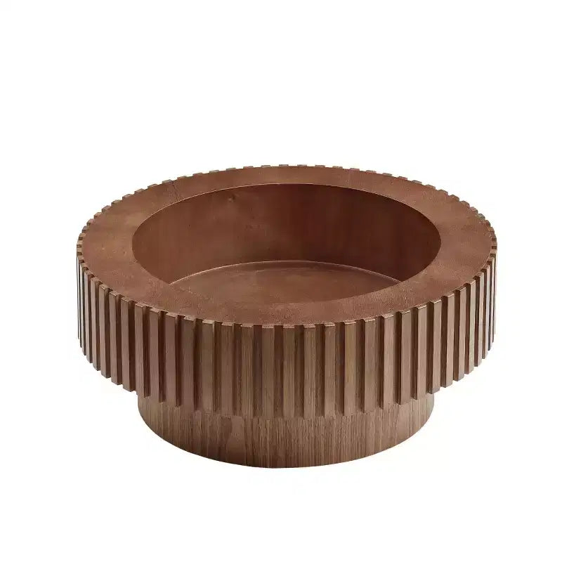 31.49 Table Basse Ronde Cannelée avec Rangement Caché, Table Basse Piédestal Moderne pour Salon, Appartement - Panipeachy