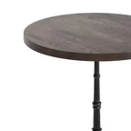 Plateau de table commercial d'intérieur rond en bois massif Bennett de Flash Furniture avec piètement de table de bistrot décoratif en fonte résistant à la rouille de 22,75 x 22,75 po