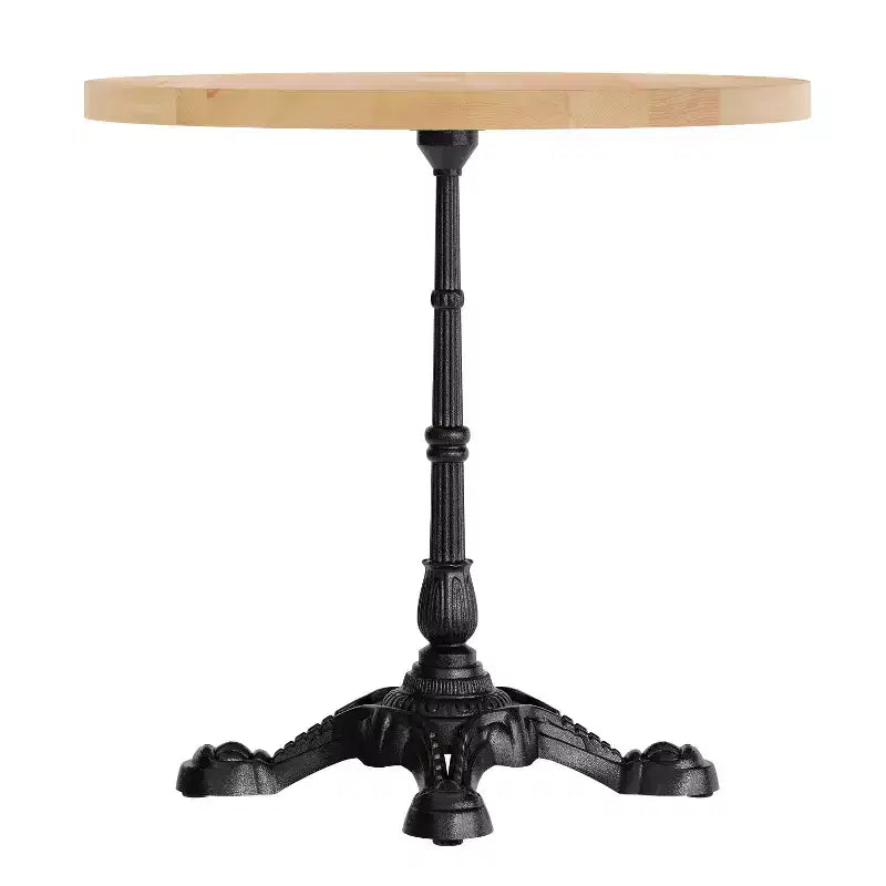 Plateau de table commercial d'intérieur rond en bois massif Bennett de Flash Furniture avec piètement de table de bistrot décoratif en fonte résistant à la rouille de 22,75 x 22,75 po