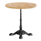 Plateau de table commercial d'intérieur rond en bois massif Bennett de Flash Furniture avec piètement de table de bistrot décoratif en fonte résistant à la rouille de 22,75 x 22,75 po