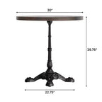 Plateau de table commercial d'intérieur rond en bois massif Bennett de Flash Furniture avec piètement de table de bistrot décoratif en fonte résistant à la rouille de 22,75 x 22,75 po