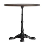 Plateau de table commercial d'intérieur rond en bois massif Bennett de Flash Furniture avec piètement de table de bistrot décoratif en fonte résistant à la rouille de 22,75 x 22,75 po