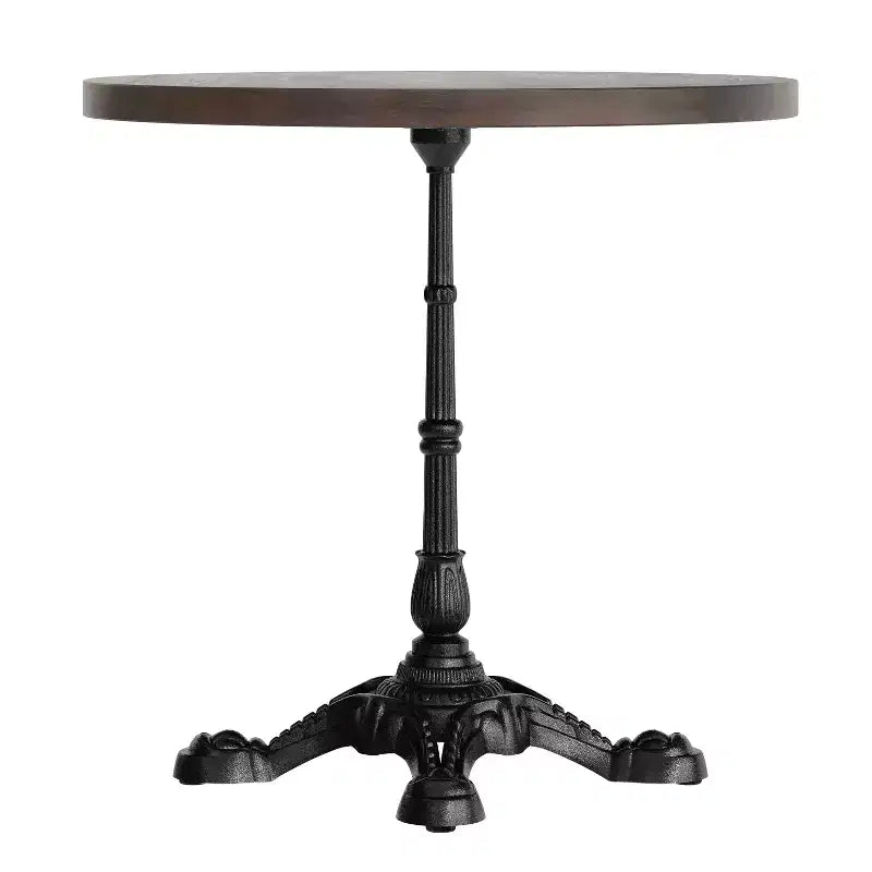 Plateau de table commercial d'intérieur rond en bois massif Bennett de Flash Furniture avec piètement de table de bistrot décoratif en fonte résistant à la rouille de 22,75 x 22,75 po