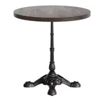 Plateau de table commercial d'intérieur rond en bois massif Bennett de Flash Furniture avec piètement de table de bistrot décoratif en fonte résistant à la rouille de 22,75 x 22,75 po