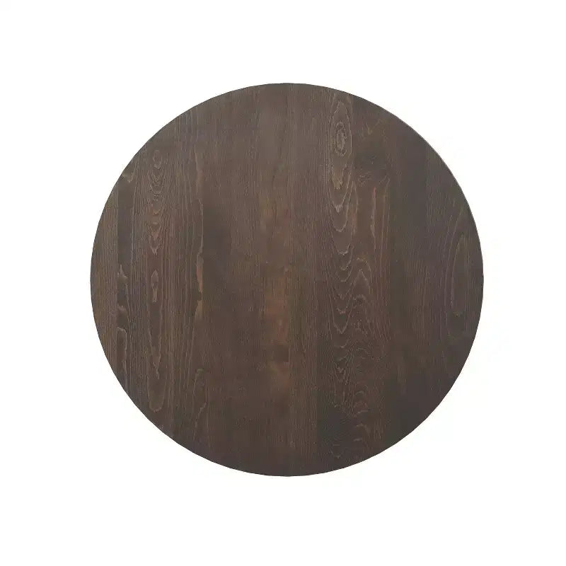 Plateau de table commercial d'intérieur rond en bois massif Bennett de Flash Furniture avec piètement de table de bistrot décoratif en fonte résistant à la rouille de 22,75 x 22,75 po