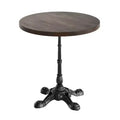 Plateau de table commercial d'intérieur rond en bois massif Bennett de Flash Furniture avec piètement de table de bistrot décoratif en fonte résistant à la rouille de 22,75 x 22,75 po