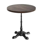 Plateau de table commercial d'intérieur rond en bois massif Bennett de Flash Furniture avec piètement de table de bistrot décoratif en fonte résistant à la rouille de 22,75 x 22,75 po