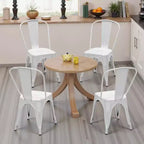 MAYEERTY Lot de 4 Chaises de Salle à Manger en Métal, Empilables, Style Industriel, Capacité de Poids 136 kg pour Cuisine Salle à Manger