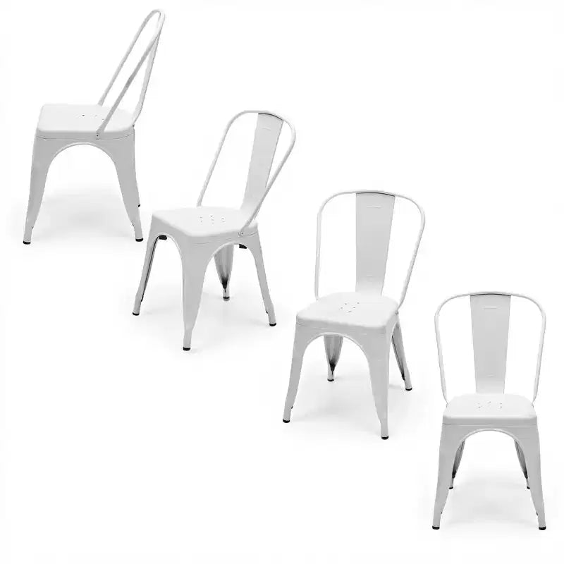 MAYEERTY Lot de 4 Chaises de Salle à Manger en Métal, Empilables, Style Industriel, Capacité de Poids 136 kg pour Cuisine Salle à Manger