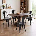 MAYEERTY Lot de 4 Chaises de Salle à Manger en Métal, Empilables, Style Industriel, Capacité de Poids 136 kg pour Cuisine Salle à Manger