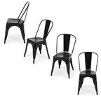 MAYEERTY Lot de 4 Chaises de Salle à Manger en Métal, Empilables, Style Industriel, Capacité de Poids 136 kg pour Cuisine Salle à Manger