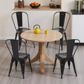 MAYEERTY Set of 4 Metal Dining Chairs Stackable Industrial Style 300LBS Weight Capacity for Kitchen Dining Room