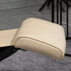 Fauteuil inclinable manuel en similicuir, fauteuil de salon pivotant et réglable avec repose-pieds, accoudoirs et base en bois enveloppée pour salon