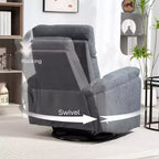 Fauteuil inclinable, fauteuil pivotant large, canapé une place surrembourré avec ressorts ensachés, repose-pieds, montage rapide
