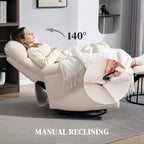 Fauteuil inclinable, fauteuil pivotant large, canapé une place surrembourré avec ressorts ensachés, repose-pieds, montage rapide