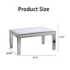 Table Basse Rectangulaire Moderne avec Plateau en Verre Miroir, Table Centrale Finition Miroir pour Salon ou Appartement - Panipeachy