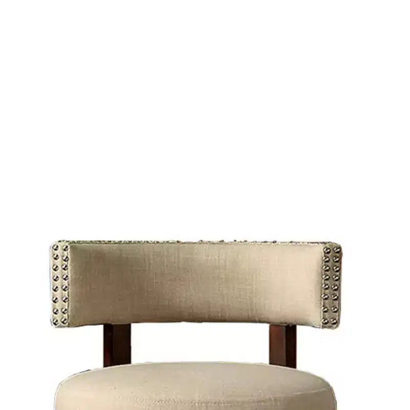 Tabouret de bar contemporain Royal Hampton avec coussin en lin, fini beige, ensemble de 2