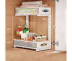 Organisateur de placard sous évier amélioré à 2 niveaux, tiroir grillagé coulissant en métal, panier à épices coulissant pour armoire, étagères multifonctionnelles pour cuisines