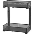 2-Tier Upgraded Under-Sink Organizer, Slide-Out Mesh Metal Drawer, Pull-Out Cabinet Spice Basket, Multi-Functional Shelves for Kitchens