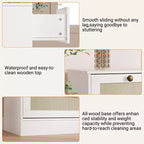 Commode en bois pour chambre à coucher avec 12 tiroirs, commode-meuble TV de 155 cm de large pour téléviseur de 65 pouces, commode en rotin pour salon, couloir