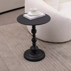 Vintage Round Metal Coffee Table End Table Sofa Bedside Nightstand Small Space Accent
