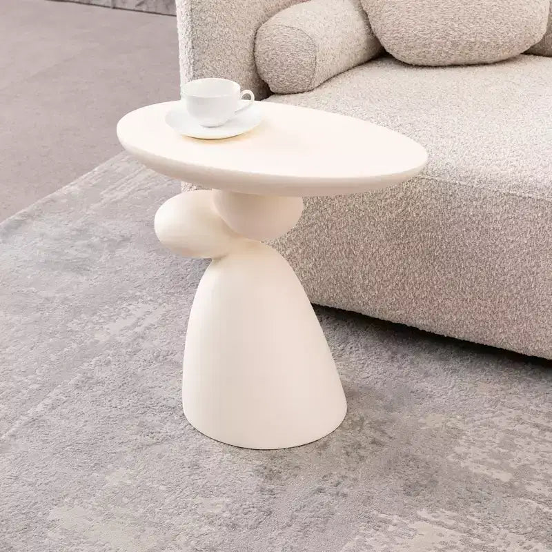 Lucky Stone Fiberglass End Table Minimalist Corner Coffee Decor Living Room Bedroom Guestroom