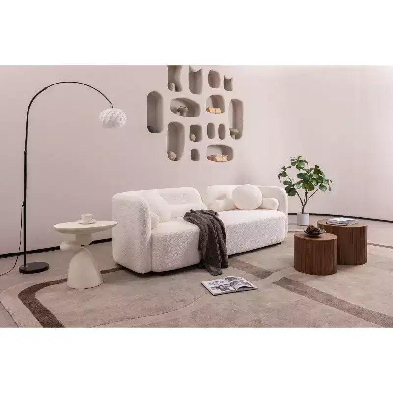 Table d'appoint en fibre de verre Lucky Stone, coin minimaliste, café, décoration, salon, chambre, chambre d'amis