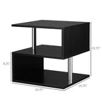 20 tables d'appoint modernes, tables d'appoint, tables basses en forme de S avec étagère de rangement et poteaux en acier