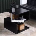 20 tables d'appoint modernes, tables d'appoint, tables basses en forme de S avec étagère de rangement et poteaux en acier