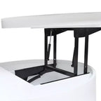 29,5 Table basse relevable moderne et ronde avec rangement, table d'appoint compacte pour petits salons ou appartements - Panipeachy