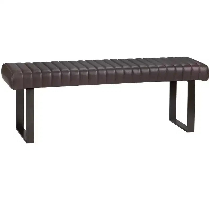 Crestview Collection 52 in. Brown Upholstered Accent Bench with Black Iron Frame