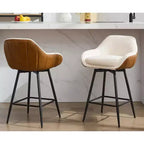 Tabourets de bar pivotants lot de 2, tabourets de bar de 66 cm, dossiers bas et pieds en métal, faciles à assembler, pour bar, îlot de cuisine