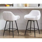 Tabourets de bar pivotants lot de 2, tabourets de bar de 66 cm, dossiers bas et pieds en métal, faciles à assembler, pour bar, îlot de cuisine