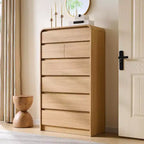 Commode à 7 tiroirs pour chambre à coucher, commode et chiffonnier modernes au design incurvé, commode en bois pour salon