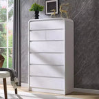 Commode à 7 tiroirs pour chambre à coucher, commode et chiffonnier modernes au design incurvé, commode en bois pour salon