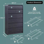 Commode à 7 tiroirs pour chambre à coucher, commode et chiffonnier modernes au design incurvé, commode en bois pour salon