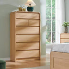 Commode à 7 tiroirs pour chambre à coucher, commode et chiffonnier modernes au design incurvé, commode en bois pour salon